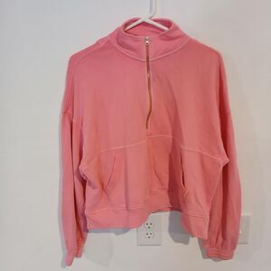 Aerie Women's Pink Slouchy Oversized Cropped Sweatshirt Size Small